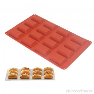 New Arrival 16-Cavity Petite Loaf Rectangle Silicone Mold Brownie Mould for Muffin Soap Cake Brownie Cornbread Cheesecake and Pudding (Color: Sent by random) - B0721D14CS